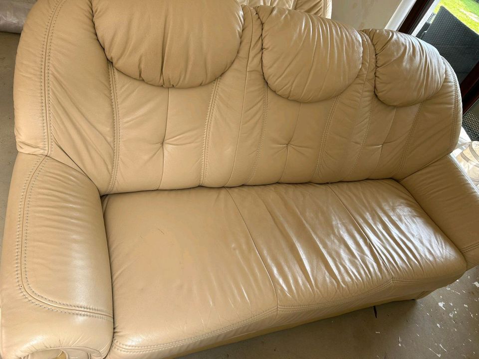 Ledersofa Beige in Baumholder