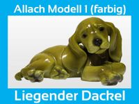 Porzellan: Modell 1 (farbig) - Liegender Dackel, Allach Kärner Berlin - Reinickendorf Vorschau
