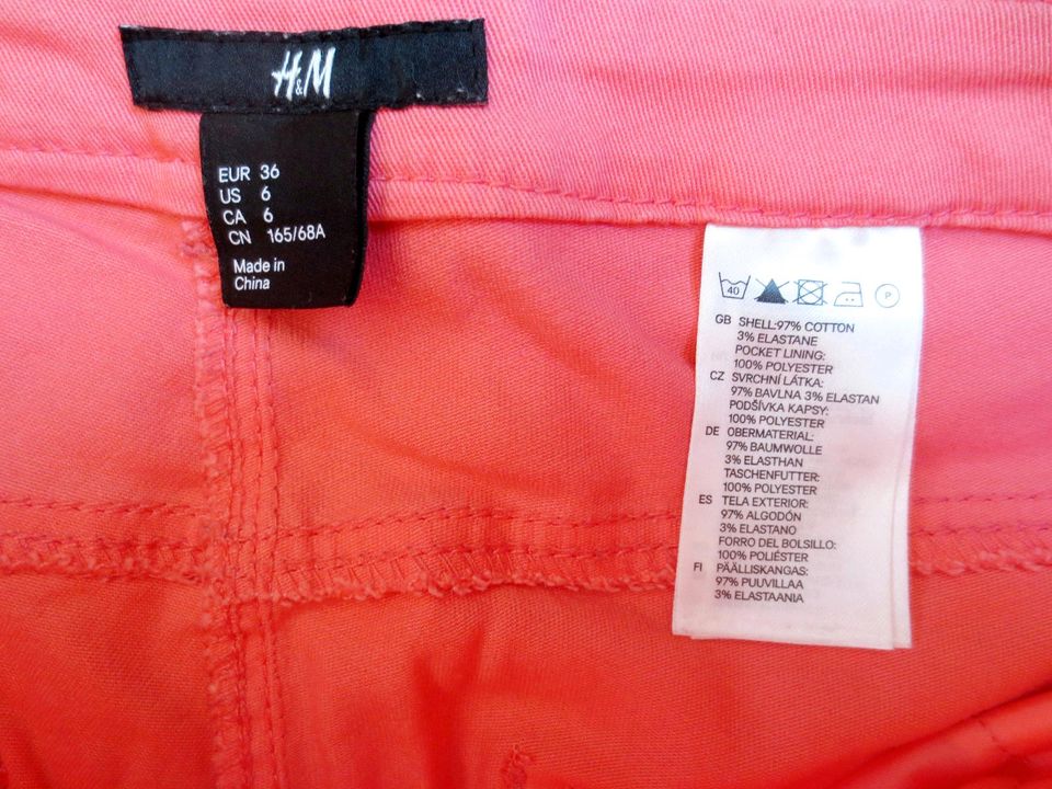 5-Pocket Hose Skinny Leg in korallenrot von H&M m. Baumwollanteil in Großenlüder