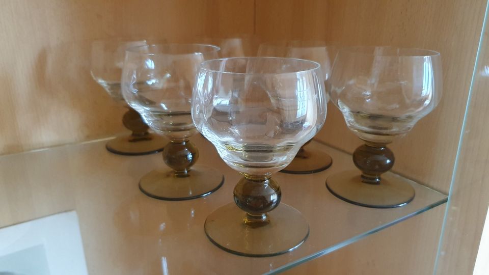 6 Römer Gläser Glas Weinglas Weingläser vintage grün 0,2 in Dresden