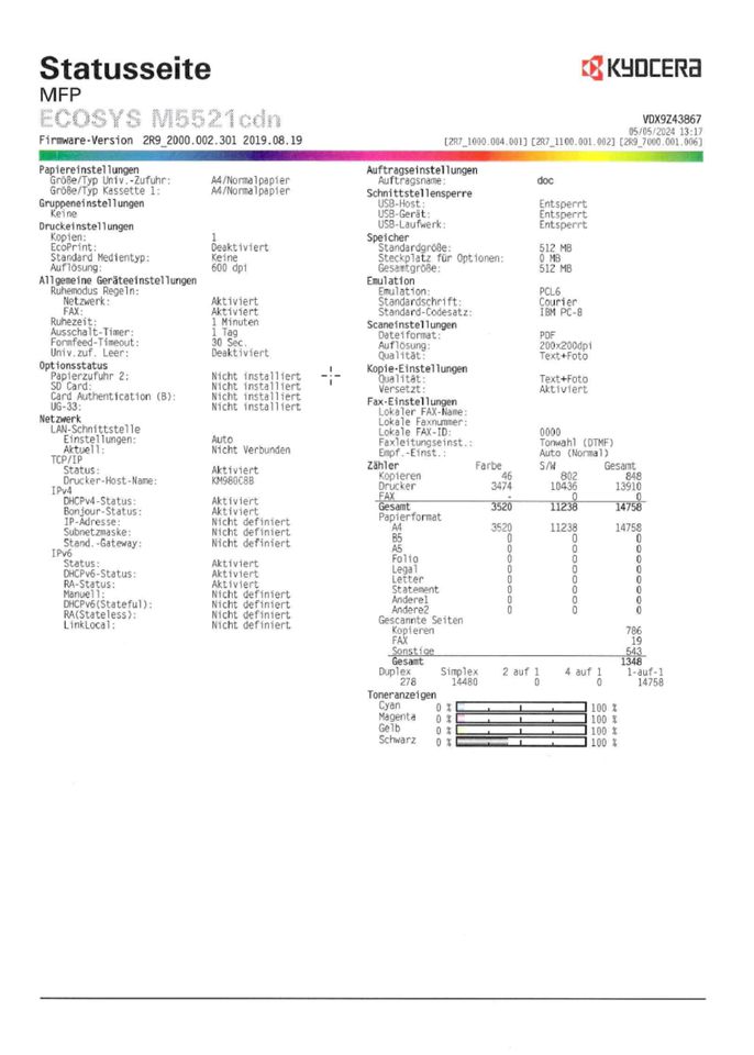 Kyocera ECOSYS M5521cdn Multifunktionsdrucker frisch gereinigt in Pulheim