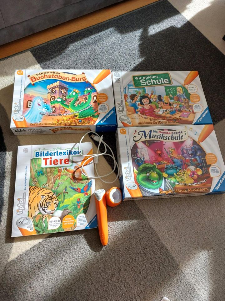 Tiptoy Set mit Stift. 3 Spiele, ein Buch und ein Globus in Wiesbaden