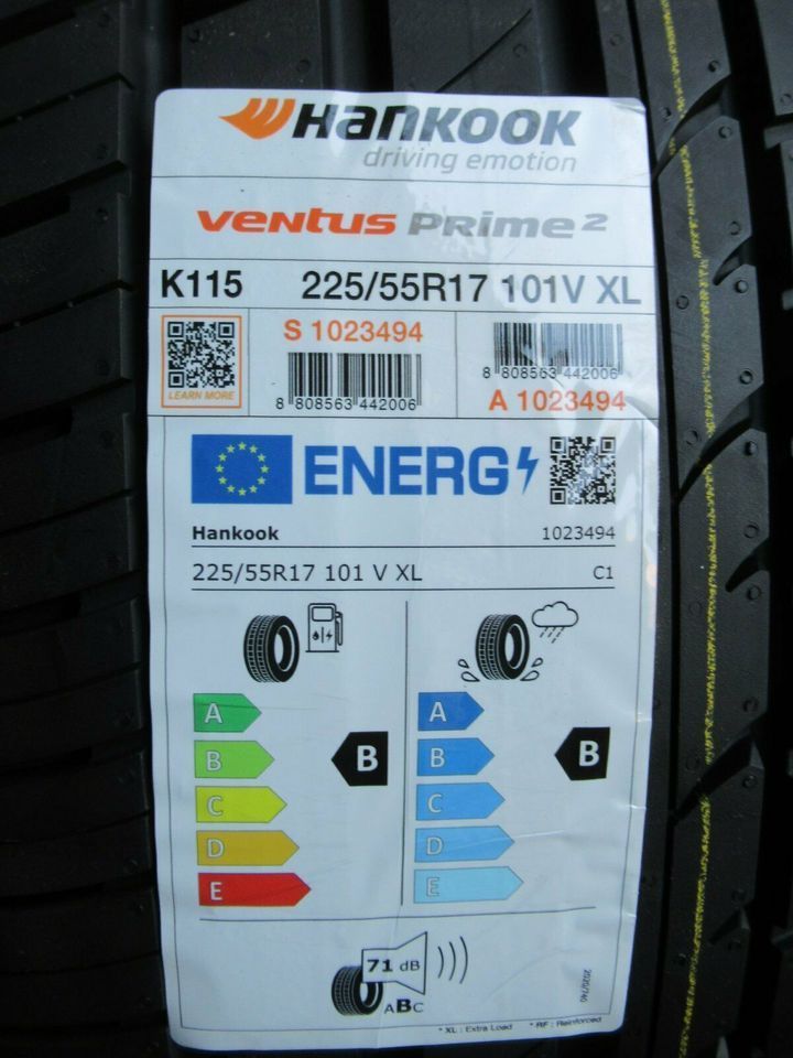 Hankook Ventus Prime 2- 225/55 R17 101V Sommerreifen Mercedes in Ockenheim