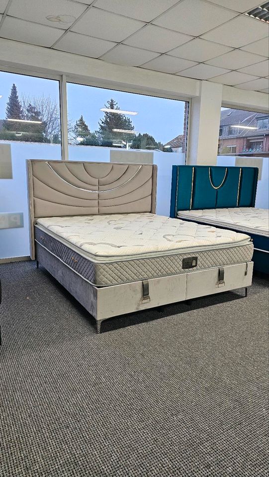 Boxspringbett 180x200 Samt Stoff Stauraum Matratze in H4 Neu! in Oberhausen