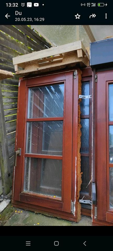 HolzFenster, Glas doppelt isoliert + Balkontür mit Rahmen in Dohna