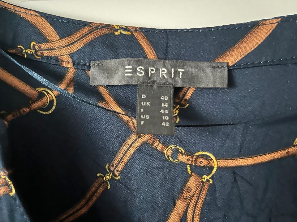Bluse von Esprit, 40, blau mit Zügel Muster in Hilter am Teutoburger Wald
