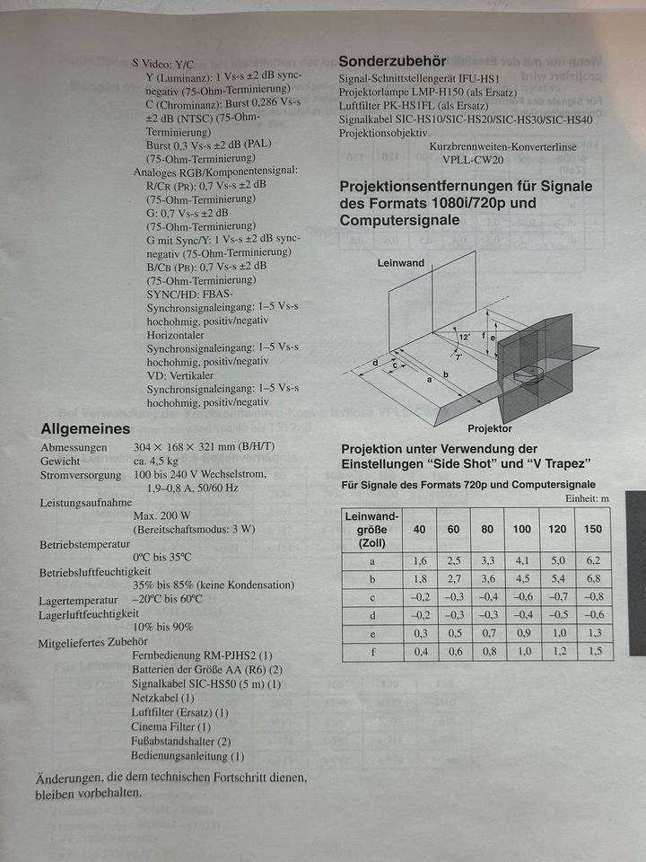 Beamer Sony VPL-HS2 (105 Betriebsstunden) und GRATIS  DVD Player in Eichstätt