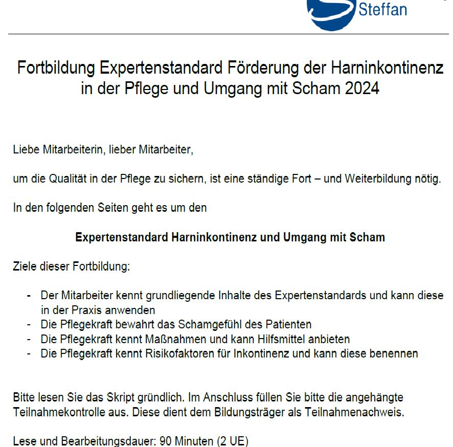 Fortbildung in Ihrer Einrichtung Altenheim in München