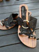 Damen Sandalette * Schwarz Glitzer * Gr 37 * ROLLINI Schuhe Nordrhein-Westfalen - Kamp-Lintfort Vorschau