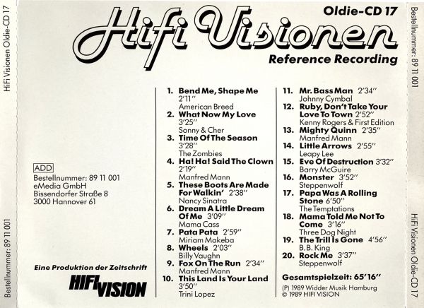 HIFI Visionen -  Oldies on 21 CDs (Reference Recording) in Bad Laer