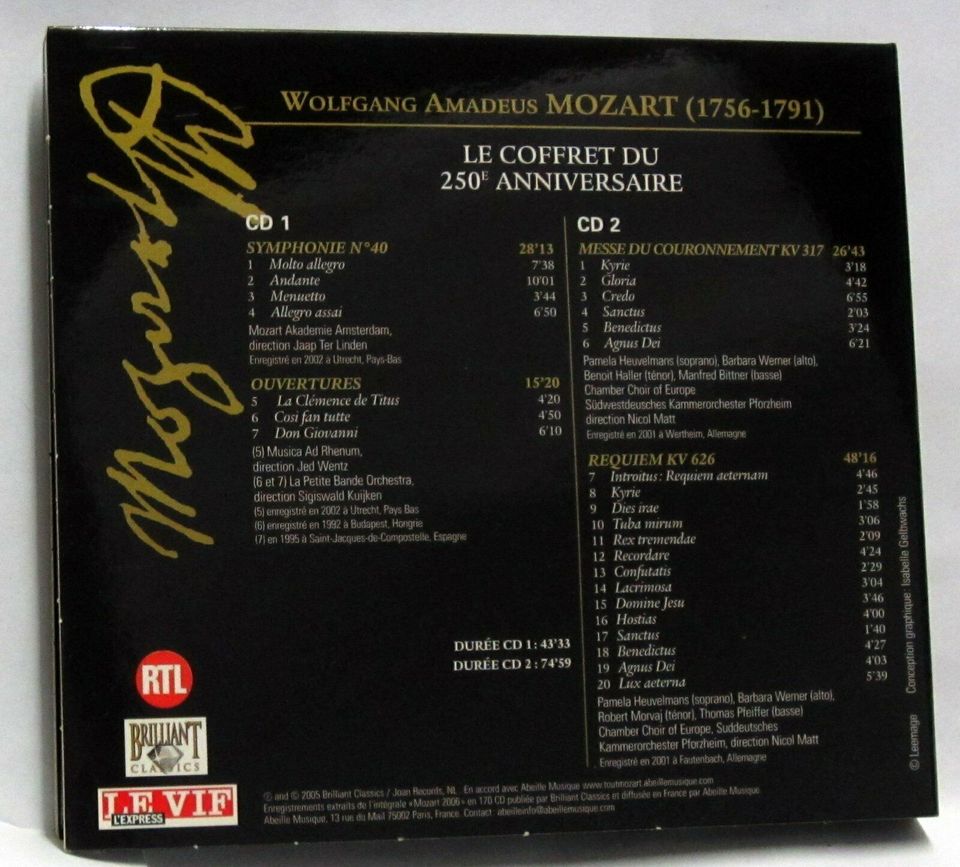 Wolfgang Amadeus Mozart - Le Coffret du 250e Aanniversaire in Düren