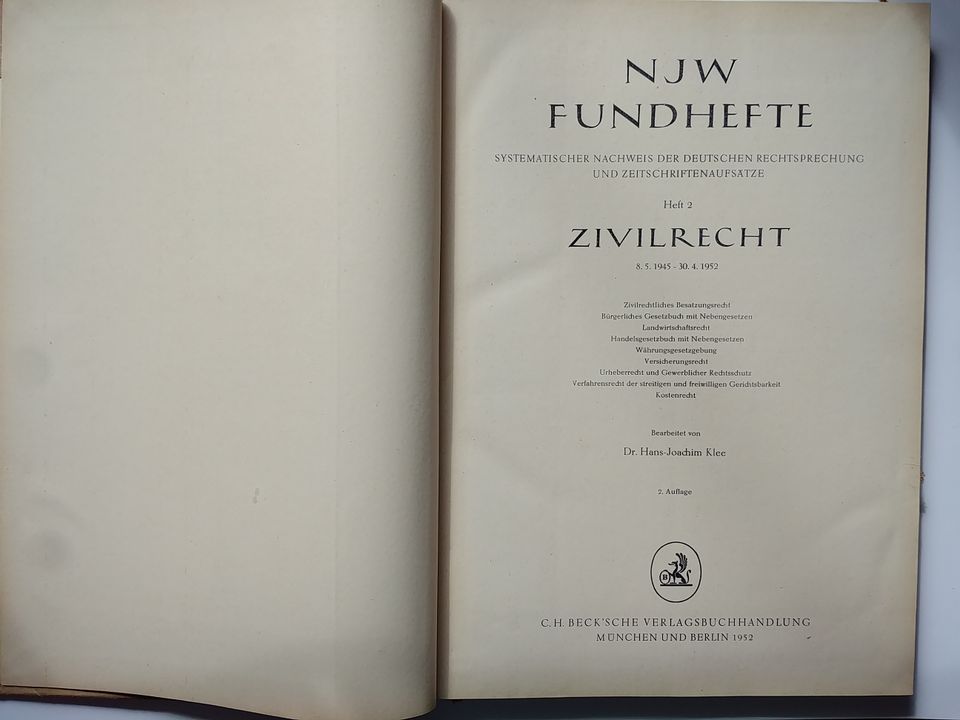NJW-Wochenschrift gebund.1950-1961+ seltene NJW-Fundhefte ab 1945 in Berlin