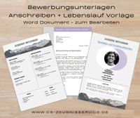 Lebenslauf / Bewerbung Vorlage - Word Dokument zum Bearbeiten Bayern - Rosenheim Vorschau