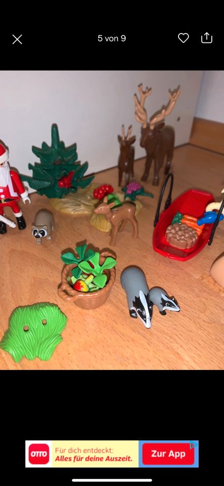 Playmobil Weihnachtsmann und Tiere, Essen, Stroh, Wald in Reichshof