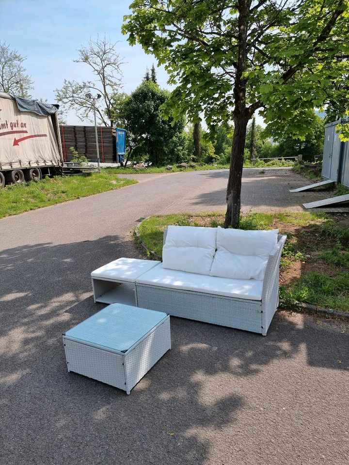 Polyrattan Couch Set Balkongarnitur Garten Terrasse in Rehlingen-Siersburg