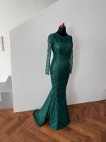 Elegantes Abendkleid Rückenfrei Smaragdgrün Meerjungfrau Spitze Blumenthal - Farge Vorschau