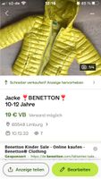 ❤️❤️BENNETTON JACKE 10-12Jahre Hessen - Limburg Vorschau