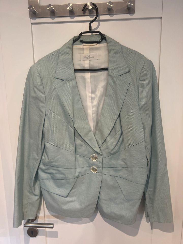 Elegance Paris Blazer / Türkis weiß streifen / Größe 46 in Nordhorn