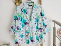 XXL 46 Bexleys Jacke leichter Blazer weiß türkis lila Blumen Sachsen-Anhalt - Genthin Vorschau