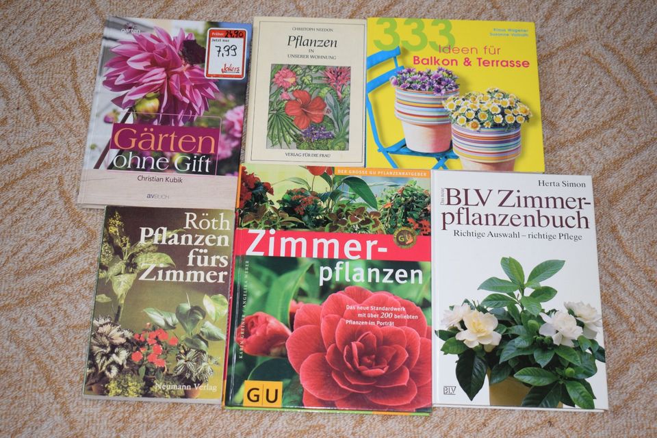 6 Bücher Ratgeber Konvolut Zimmerpflanzen Balkon Terrasse Garten in Nürnberg (Mittelfr)