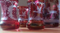 Böhmisches Glas alt rubinrot geschliffen Reh Auerhahn Enten Rheinland-Pfalz - Lampaden Vorschau