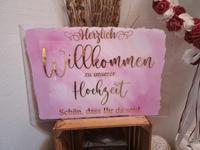 Willkommensschild 8 Tischnummern Hochzeit rosa pink Nordrhein-Westfalen - Moers Vorschau