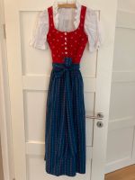 Dirndl lang, rot / blau, Hammerschmid, mit Bluse, Größe 34, Bayern - Oberbergkirchen Vorschau