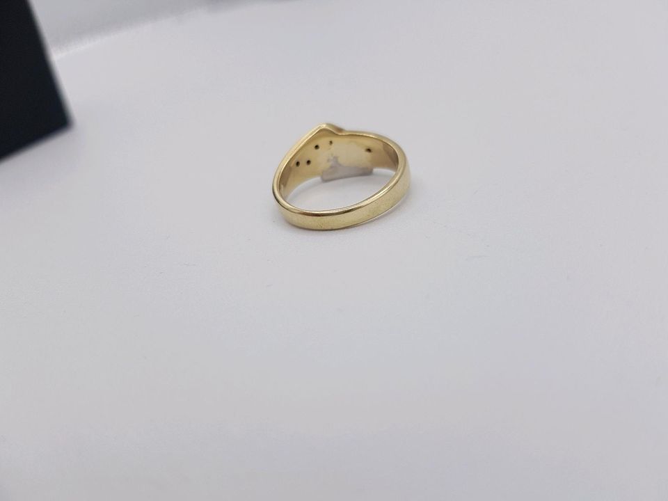 Gold Ring mit 5 Diamanten in 585er/14 Karat Bicolor Gold in Dinslaken