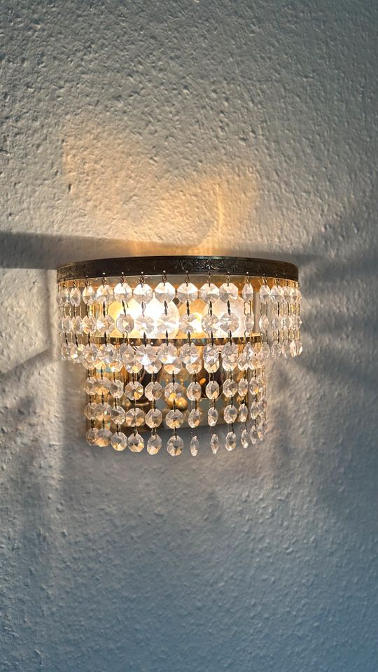 2x Wandlampen Gold mit geschliffenem Glas in München