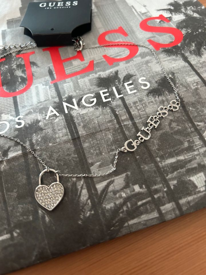 GUESS Halskette NEU Silber Herz Kette USA in Wesseling