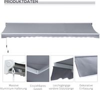 Balkonmarkise, Grau 4,50 x 3,00m ohne Kurbel (gebraucht) Niedersachsen - Hage Vorschau