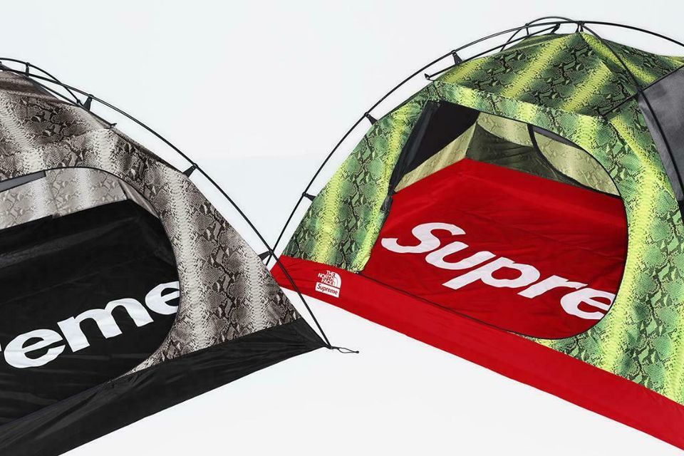 Supreme x TNF Snakeskin Taped Seam Stormbreak 3 Tent Zelt SS'18 in Nittenau