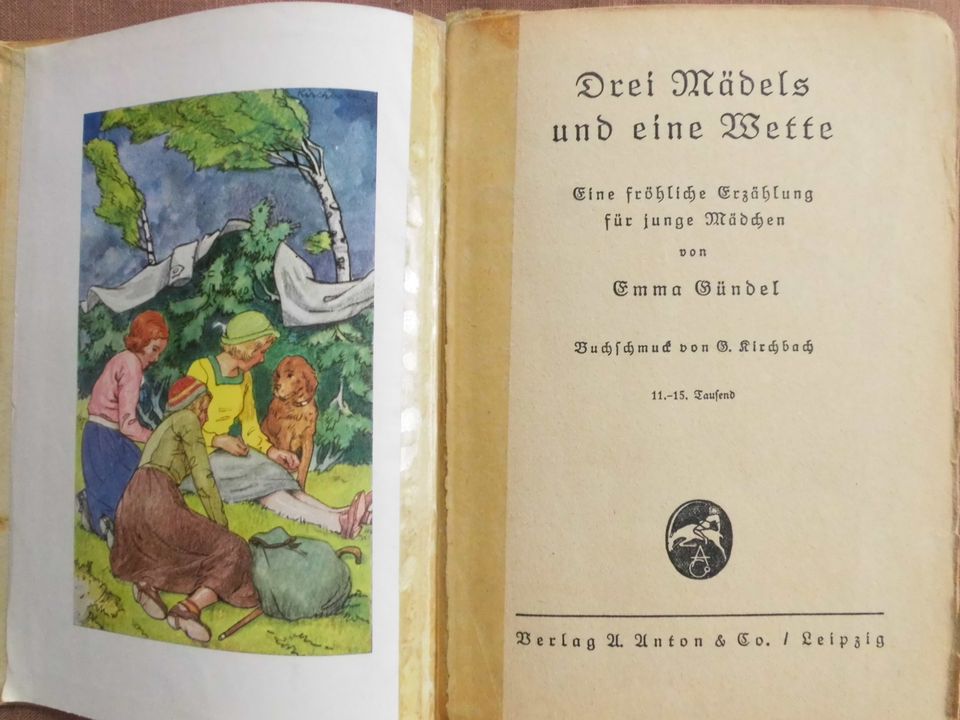 Altes Kinderbuch „Drei Mädels und eine Wette“ (1937) in Woldegk