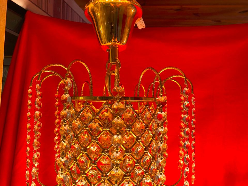 24 Karat vergoldet rotgold Kronleuchter Lüster Deckenlampe in Elmenhorst Kr Stormarn