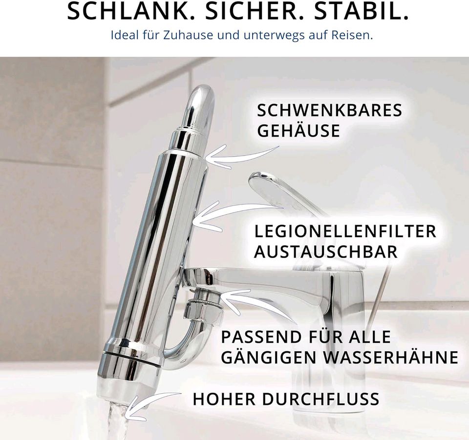 Legionellenfilter Wasserhahn Badewanne Premium Tap