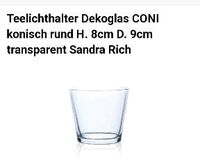 Dekoglas, Vase, Teelichthalter Sandra Rich, H8cm, D9cm Bayern - Thierhaupten Vorschau