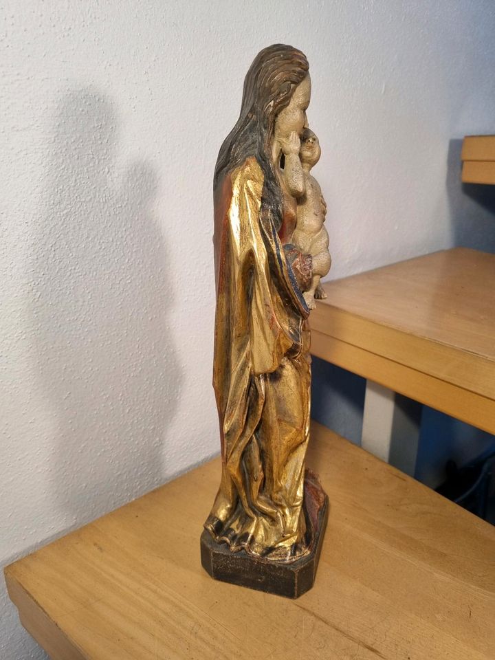 MUTTER GOTTES HEILIGER JOSEF MADONNA ALT HEILIGENFIGUR HOLZFIGUR in Kumhausen