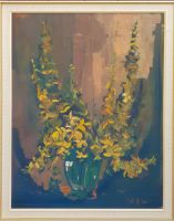 Hans Rolf Peter (1926-2020) Ölgemälde Blumen Forsythien Pfalz Baden-Württemberg - Heidelberg Vorschau