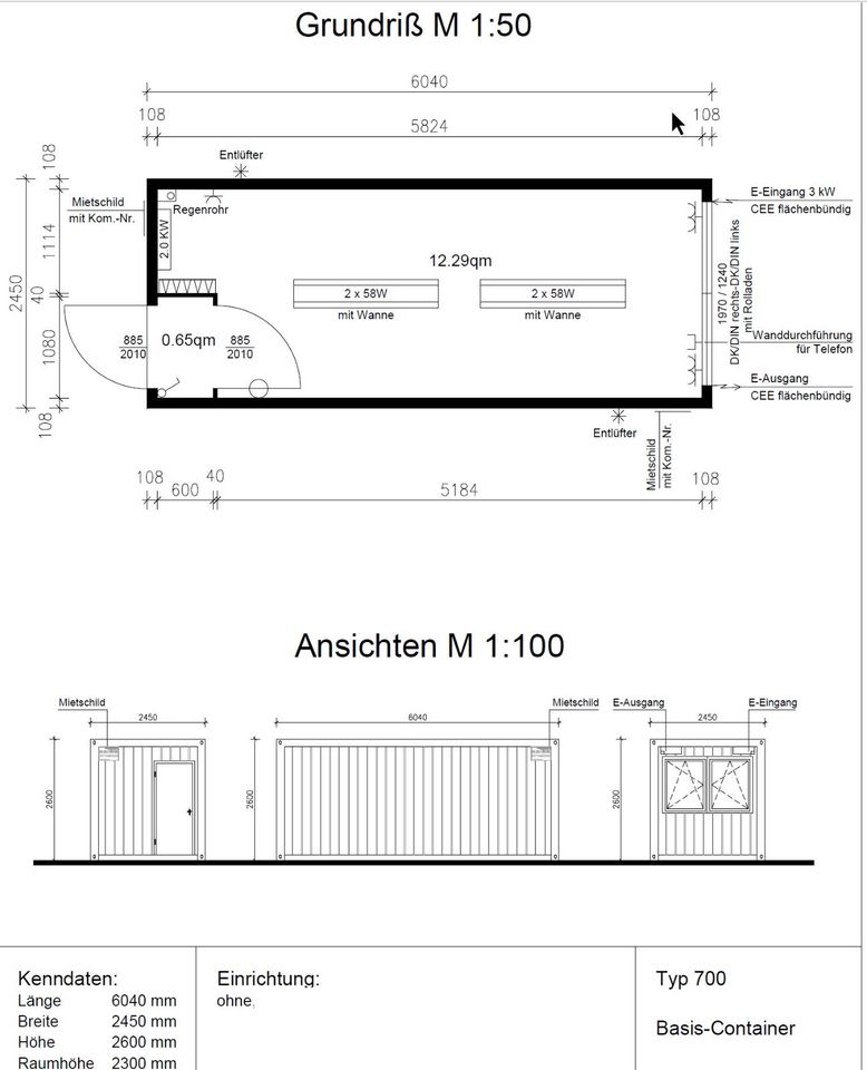 Gepflegte 20 Fuß Bürocontainer - Gartenhaus RAL7001 silbergrau in Bremen