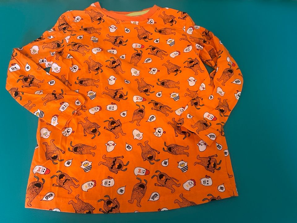 Langarmshirt Gr.116 Halloween Geister Monster orange in Gnoien