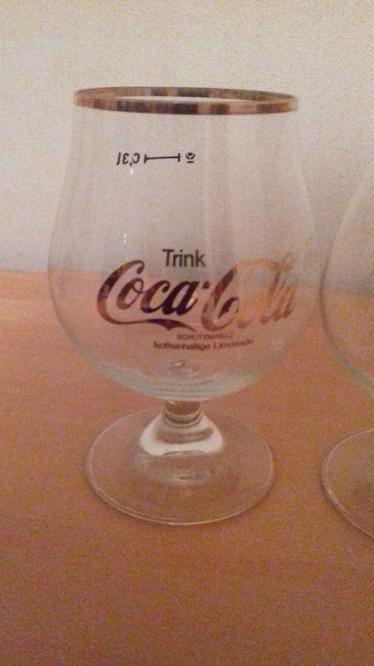 Coca Cola  Gläser Goldkante /  Sammler  Glas vintage in Vlotho