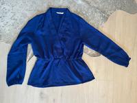 Bluse Hemd Shirt Gummi Taille V-Ausschnitt locker blau M 38 Top Bayern - Münsing Vorschau