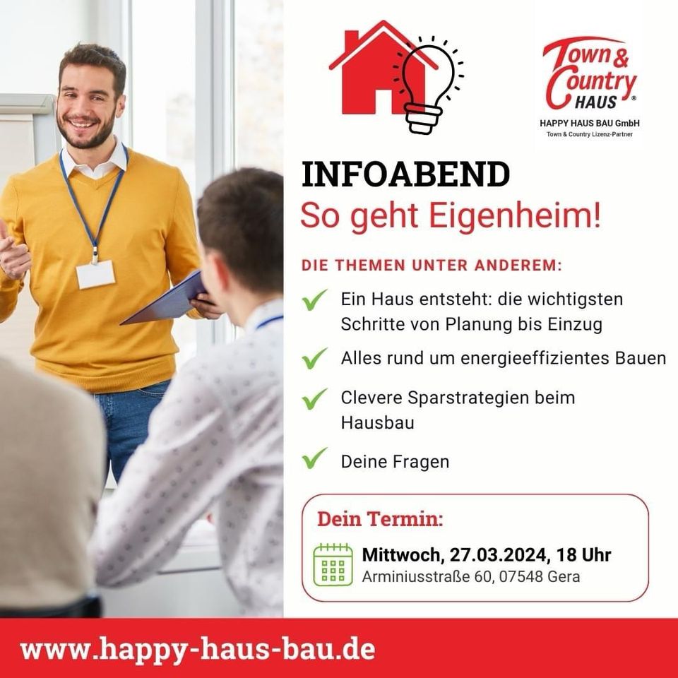 Infoabend am 27.03.2024 - Wie entsteht ein Einfamilienhaus in Gera