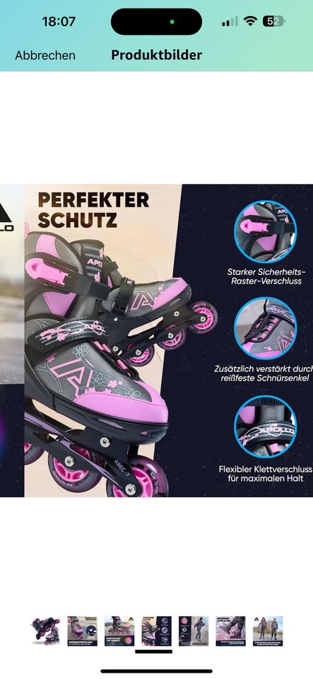 größenverstellbare 35-38 Inliner Inline Skates für Kinder pink in Dessau-Roßlau