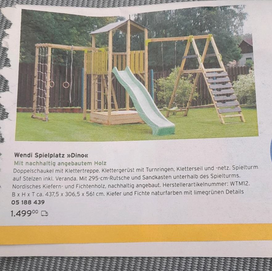 Klettergerüst Wendi Schaukel + Sandspielzeug in Bleckede