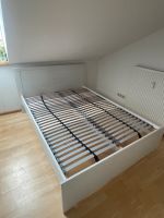 Bett Single knappe 2m x 1,60m mit Lattenrost weiß hellgrau Bayern - Bad Aibling Vorschau
