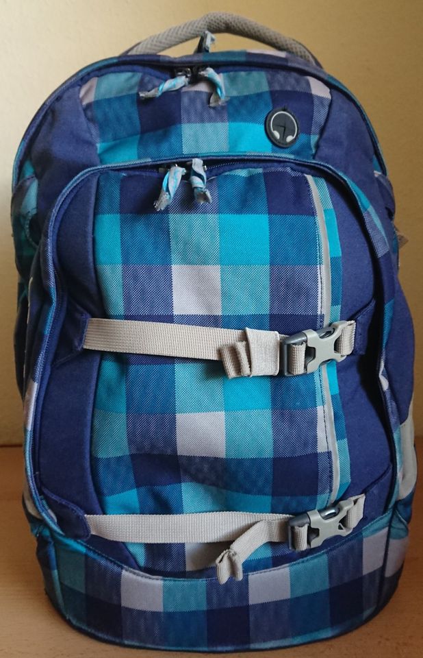 Satch Pack Schulrucksack Blister blau / türkis kariert in Nürnberg (Mittelfr)