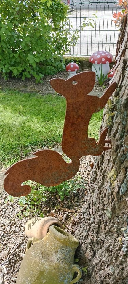 Rost❤️Deko❤️Eule❤️ Eichhörnchen ❤ Garten ❤ Baum❤ in Schwalmtal