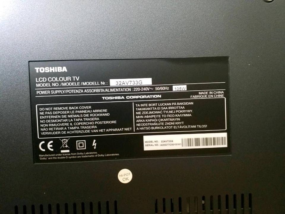 Reparatur Defekter Fernseher TV Flachbildschirm Toshiba 32AV733G in Berlin