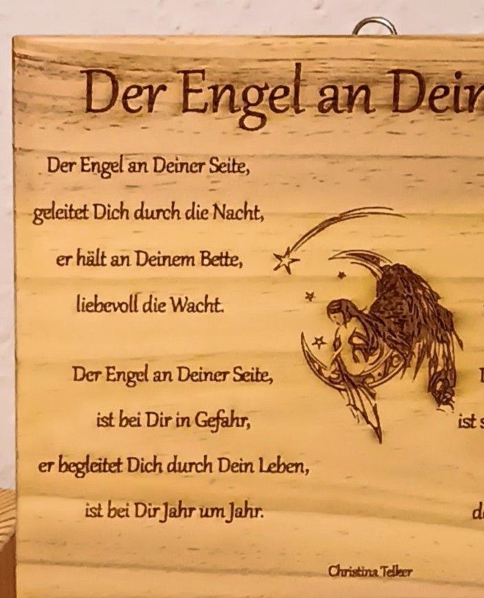 Holzbild Meditation Engel Gedicht in Mitterfels